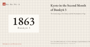 Year plate. Kyoto in the Second Month of Bunkyū 3 ―― The Summoning of the Daimyo and the Proclamation of Expelling the Barbarians